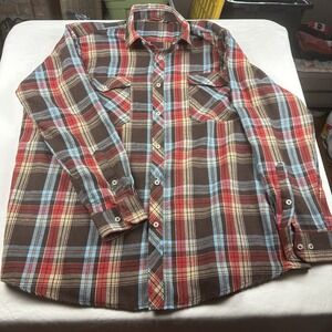 Unbranded 2XL‎ Flannel Shirt Brown Red Blue
